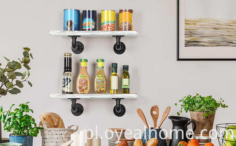 Wall Mounted Bathroom Storage Shelf With Iron Pipe